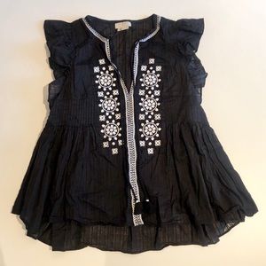 Kate Spade Mosaic Embroidery Tie Top